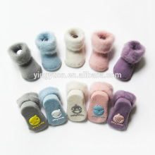 2019 Wholesale Custom Warm Children Sock Shoes Solid Color Baby Girl Boy Home Wear Terry Socks Anti Slip